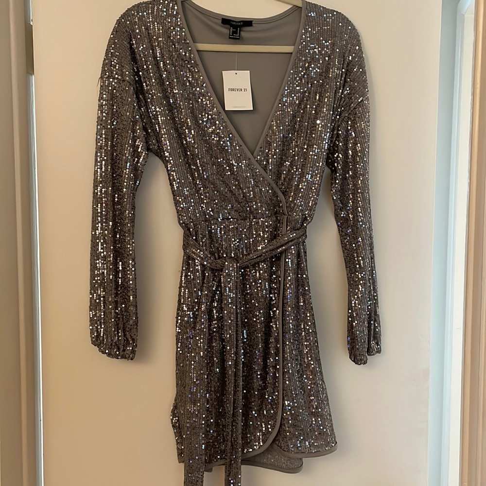 Forever21 Silver sequin dress